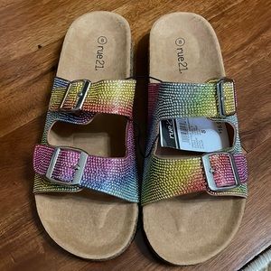 Rue21 multi color sandals.